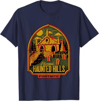 Fortnite Halloween I Survived Haunted Hills Retro Chest Logo T-Shirt