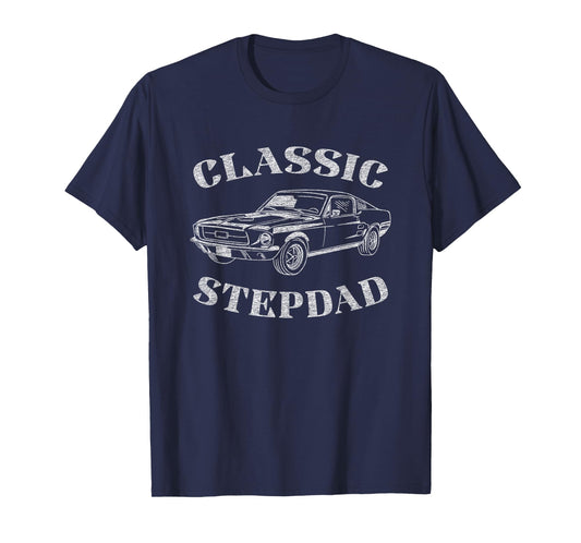 Funny Stepdad Classic Car Graphic T-Shirt