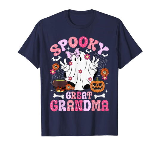 Spooky Great Grandma Halloween Great Grandmother Groovy T-Shirt