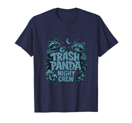 Trash Panda Night Crew Cottagecore Raccoon Graphic T-Shirt