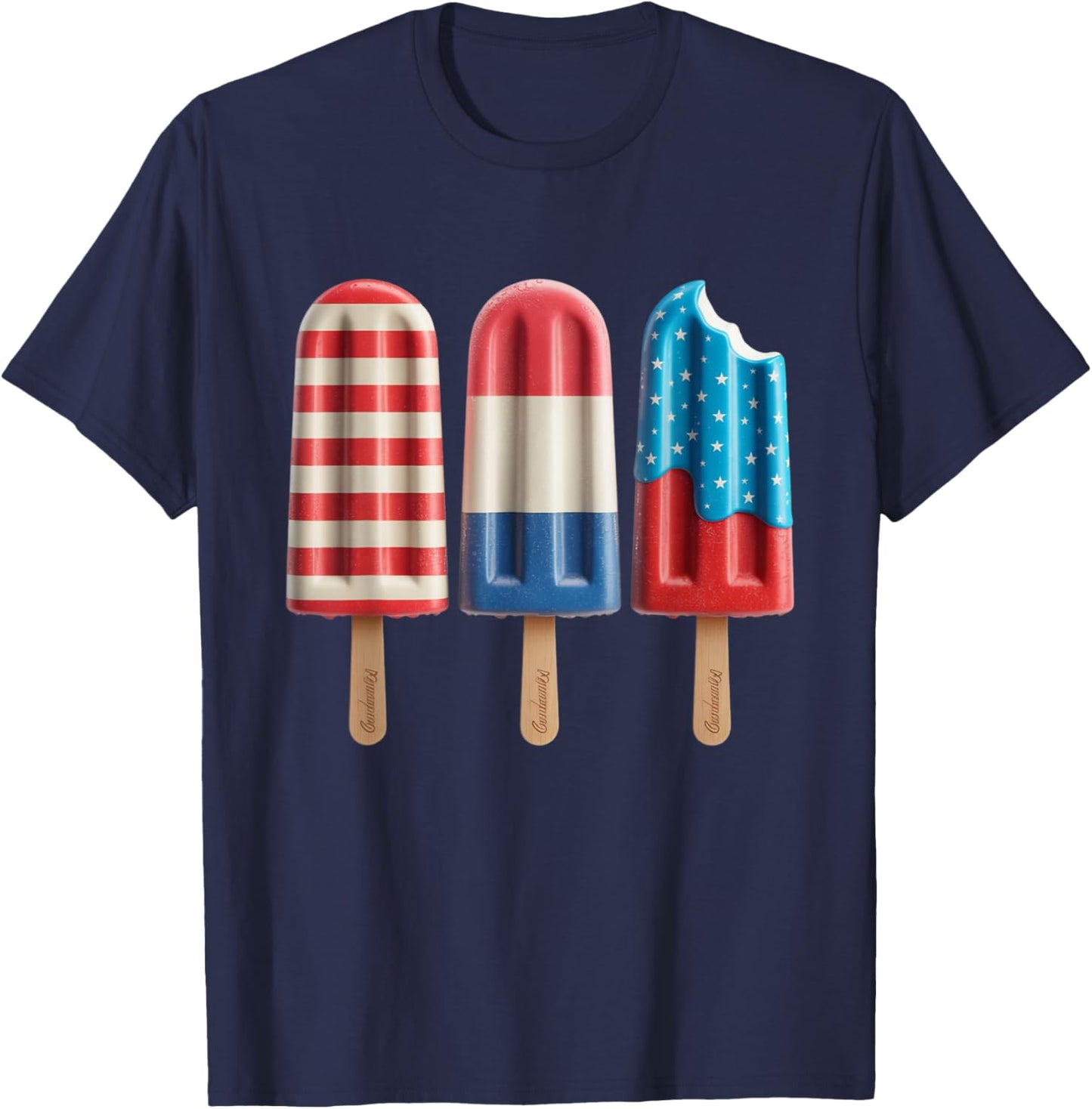 4th Of July Bomb Popsicle Red White Blue American Flag T-Shirt