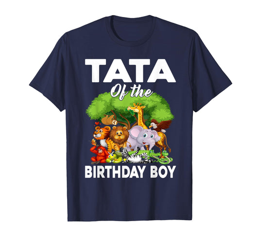 Tata of the Birthday Boy Zoo Animals Bday Safari Wildlife T-Shirt