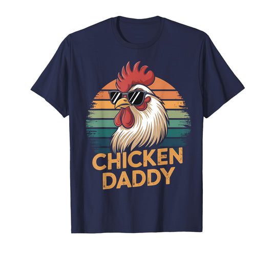 Retro Chicken Daddy Vintage 70s Retro Funny Farm Chicken Dad T-Shirt