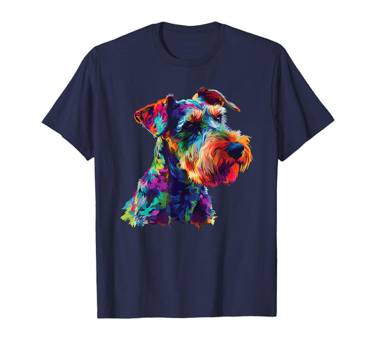 Watercolor Colorful Airedale Terrier Dog Men Women Girls Kids T-Shirt