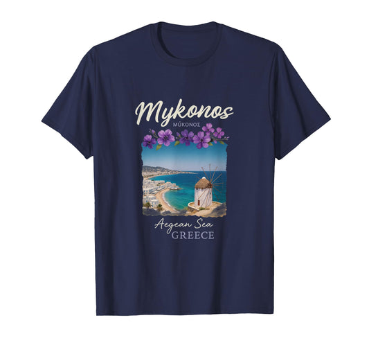 Mykonos Greece Getaway Aegean Sea Island Style T-Shirt
