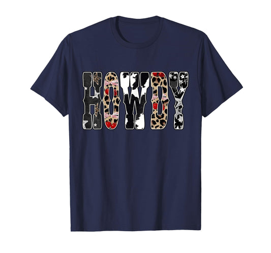 Howdy Country Western Cowgirl Leopard Rodeo Southern Girls T-Shirt