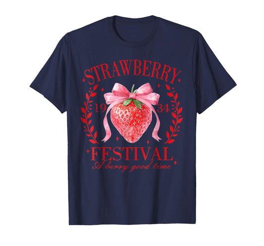 Coquette Bow Strawberry Festival A Berry Good Time Women T-Shirt