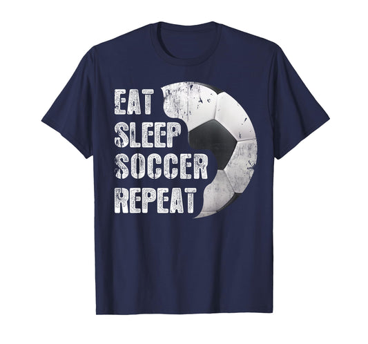 EAT SLEEP SOCCER REPEAT Funny Baseball Softball Player T-Shirt