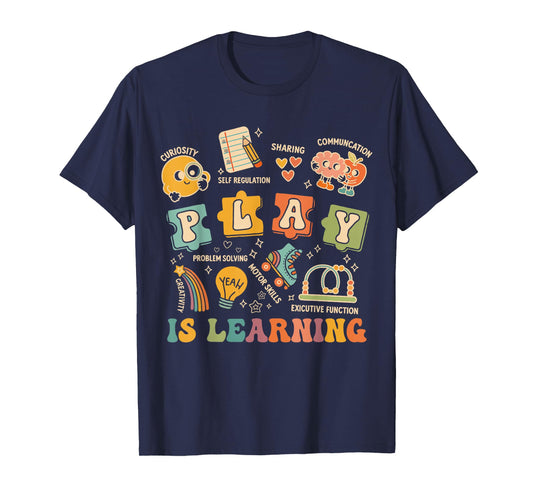 Retro Play is Learning Kindergarten Teacher Team Funny Women T-Shirt