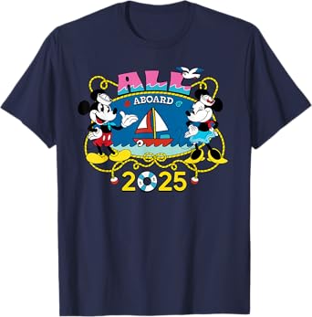 Disney Cruise Family Group Vacation Matching All Aboard 2025 T-Shirt