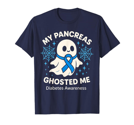 Funny Halloween Diabetes Awareness My Pancreas Ghosted Me T-Shirt