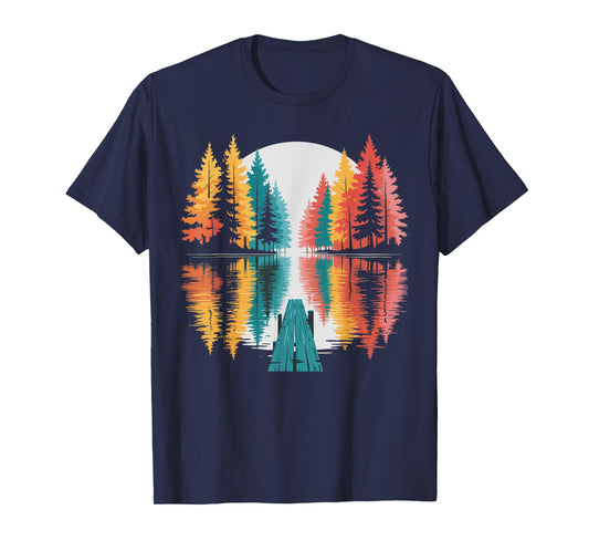 Nature Trees Reflection Outdoor Wildlife Forest Adventure T-Shirt