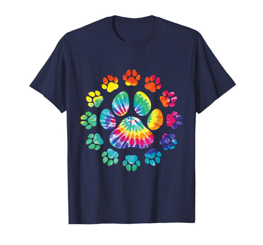 Dog Paw Print Pet Owner Tie Dye Love Dog Animal Lover Men Women Girls Kids T-Shirt