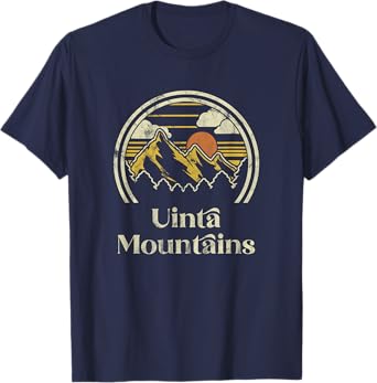 Uinta Mountains Mountains Utah Hiking Outdoors Retro T-Shirt