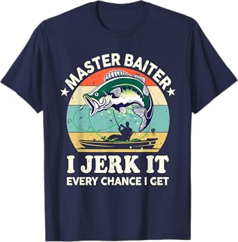 Master-Baiter Kayak Fishing-Shirt Dad Grandpa Bass Fish T-Shirt