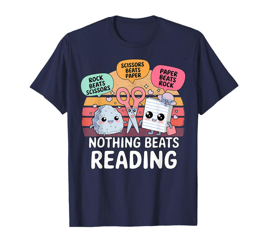 Nothing Beats Reading Rock Paper Scissors Books Lover T-Shirt