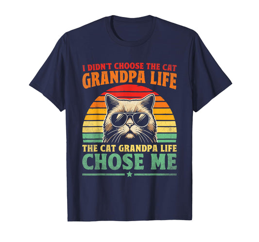 Cat Grandpa Life Cat Lover Grandpa Cat Grandfather T-Shirt