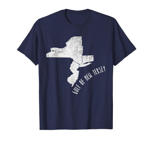 Gulf of New Jersey Funny Tri State Souvenir Map T-Shirt