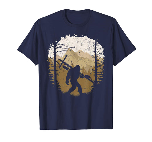 Funny Bigfoot Lineman Power Electrician Sasquatch Lineworker T-Shirt