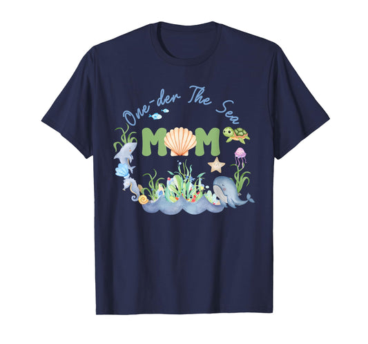 Dad and Mom of The Birthday Girl One-der The Sea Mama Dada T-Shirt