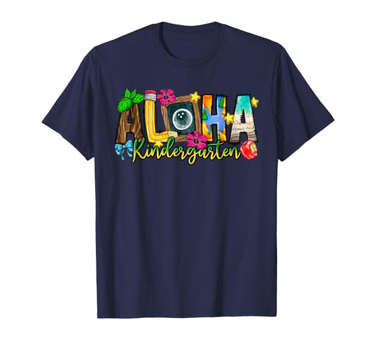 Aloha Kindergarten Teacher Life Summer Beach Vacation School T-Shirt