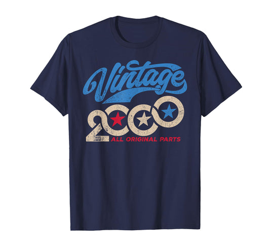 Vintage 2000 Retro 25th Birthday for Men USA Flag Style T-Shirt
