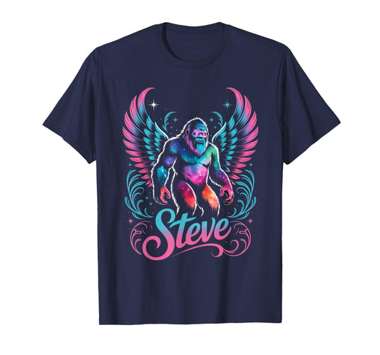 Guy Retro Steve First Name Personalized Groovy 80's Bigfoot T-Shirt