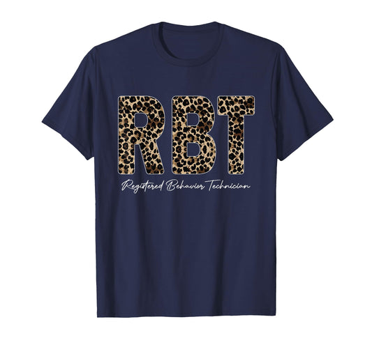 Leopard RBT Registered Behavior Technician ABA Therapist T-Shirt