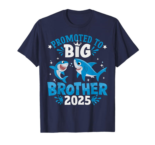 Promoted To Big Brother 2025 Shark Ocean Sibling Boys Kids T-Shirt