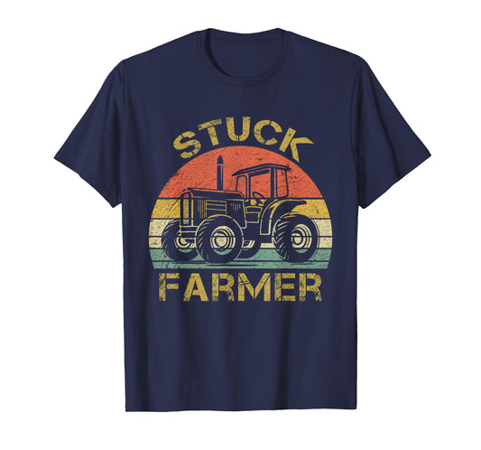 Funny Vintage Stuck Farmer , farmer men women and kids T-Shirt