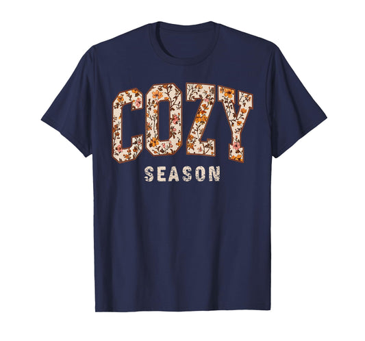 Cozy Season Wildflower Thanksgiving Autumn Fall Y'all Leaves T-Shirt