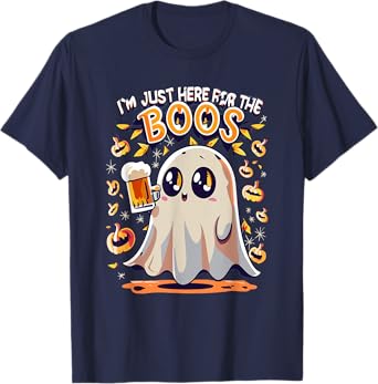 Funny Halloween Ghost Costume I'm Just Here for the Boos T-Shirt