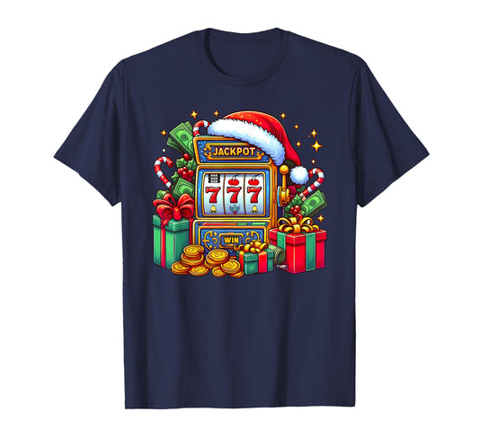 Christmas Slot Machine Casino Lucky Winner Xmas Big Jackpot T-Shirt