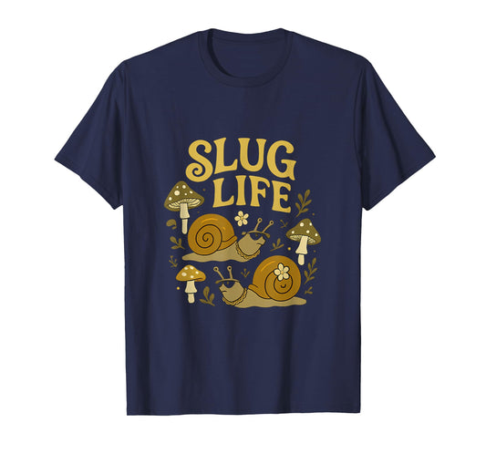 Slug Life Cottagecore Snail Mushroom Forest Design T-Shirt