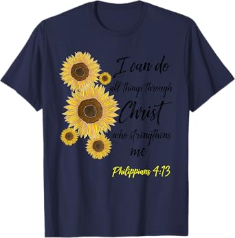 Cute Christian Sunflower Gift | Best Religious Women Moms T-Shirt