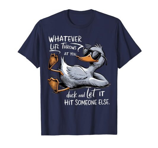 Funny Duck Graphic Tee Birthday Gift for Dad Sarcastic T-Shirt