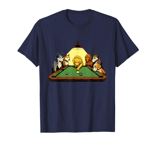Billiard Dogs - 8 Ball Billiard Game Pool Player T-Shirt