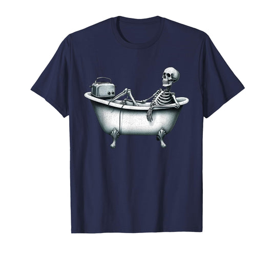Funny Skeleton in Bathtub with Toaster T-Shirt