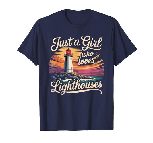 Fife Life A Girl Who Loves Lighthouses T-Shirt
