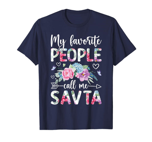 Favorite People Call Me Savta Grandma Savta Grandmother T-Shirt