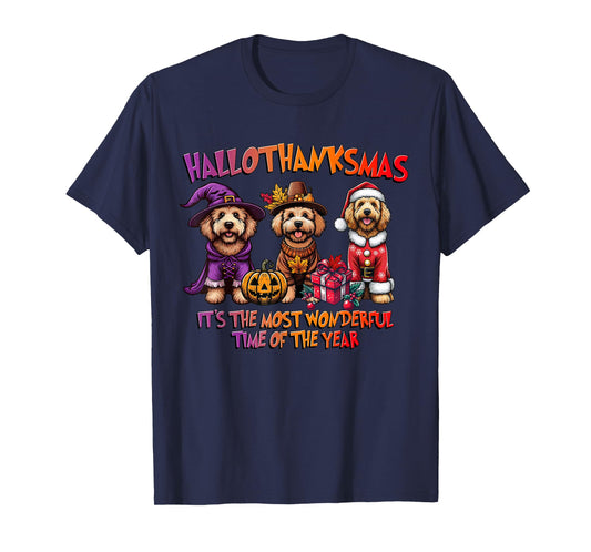 Labradoodle Halloween Thanksgiving Christmas Men Women Kid T-Shirt