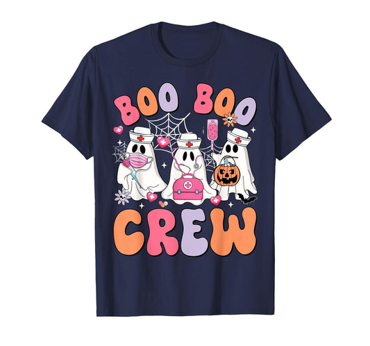 Boo Boo Crew Nurse Funny Ghost Halloween Nurse Life Women T-Shirt