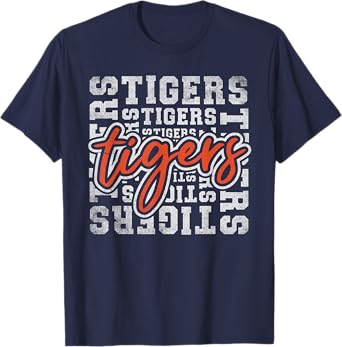 Vintage Tigers School Sports Name Retro for Men Women Kids T-Shirt