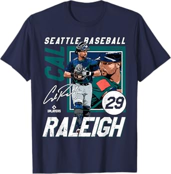 Cal Raleigh | Seattle MLB Baseball Players | MLBCRA203M T-Shirt