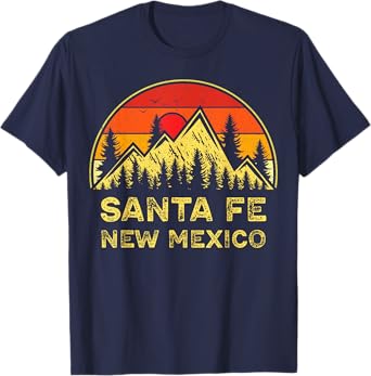 Vintage Santa Fe New Mexico NM Mountains Hiking Souvenir T-Shirt