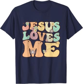 Groovy Jesus Loves Me Vintage Retro Christian Mens Womens T-Shirt