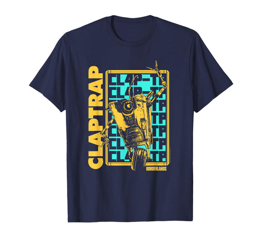Borderlands Claptrap Repeating Text Video Game T-Shirt