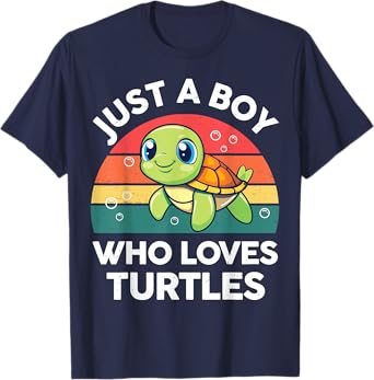 Turtle Just A Boy Who Loves Turtles Cute Toddler Kids T-Shirt
