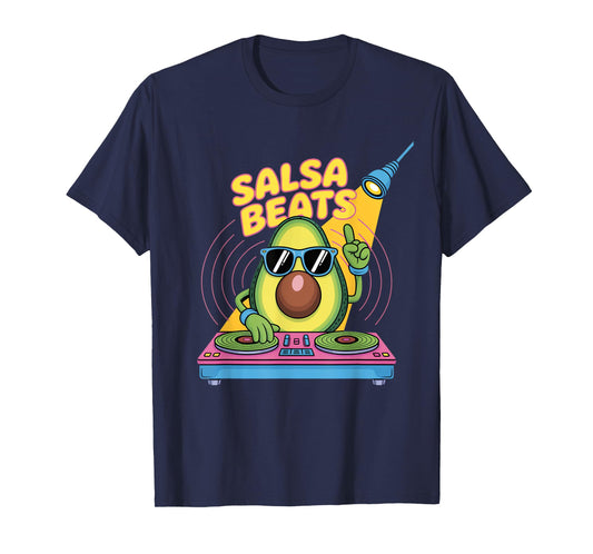 Salsa Beats Avocado Dj Party Vibes T-Shirt
