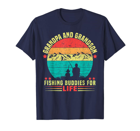 Grandpa And Grandson Fishing Buddies For Life T-Shirt